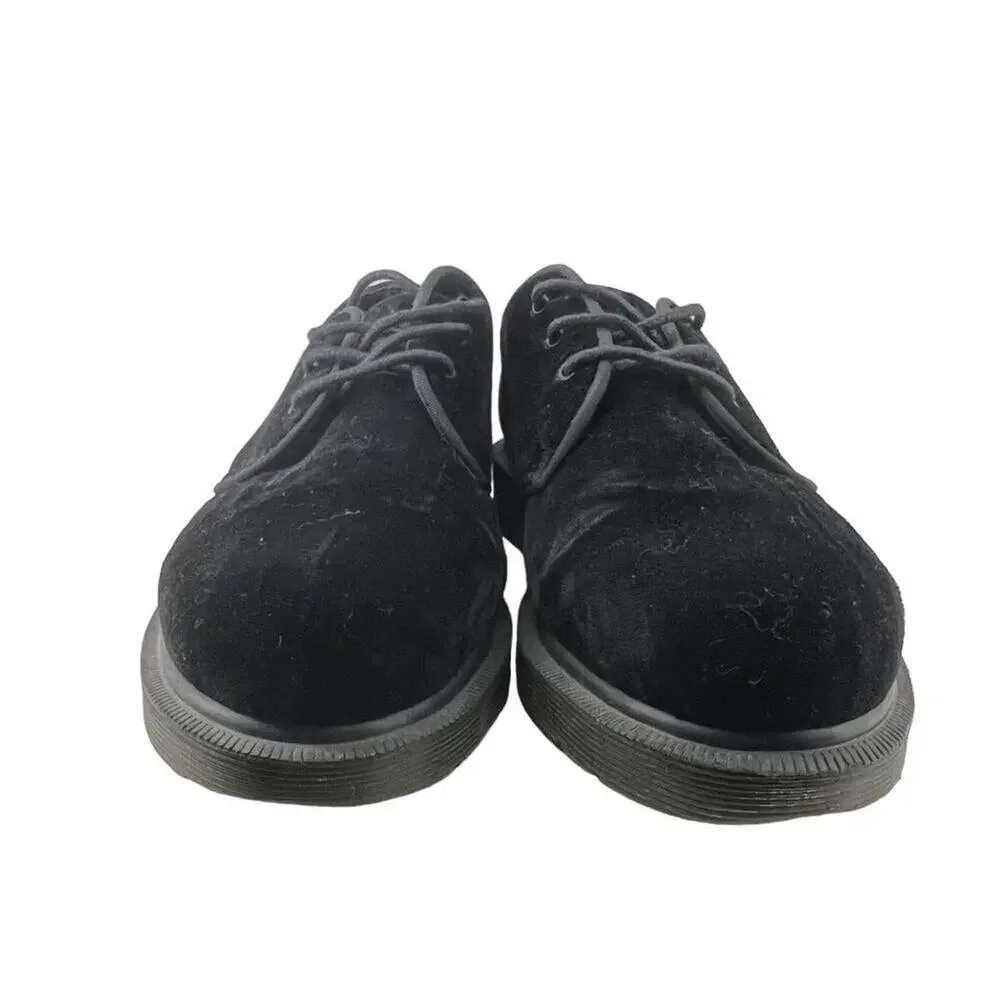 Dr Marten Hugh Black Velvet Lace Up Oxford Mens Size 6 EU 38